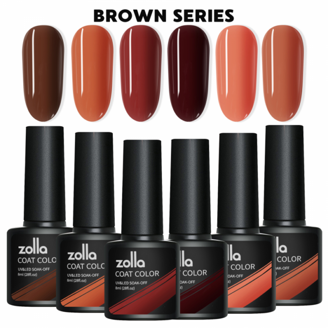 Set 6 Oje Semipermanente Zolla 8ml - Brown Series
