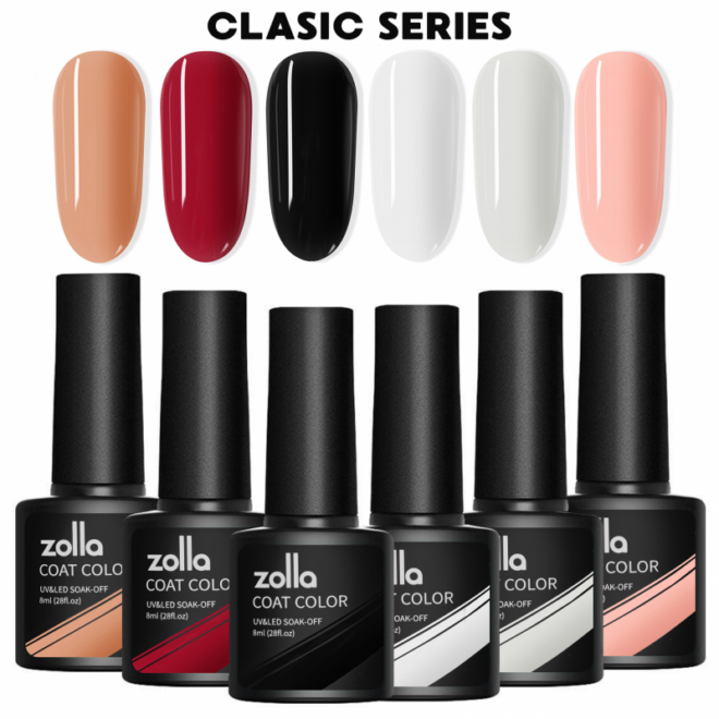 Set 6 Oje Semipermanente Zolla 8ml - Clasic Series