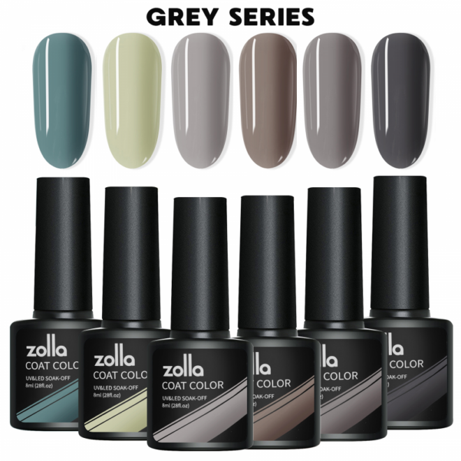 Set 6 Oje Semipermanente Zolla 8ml - Grey Series