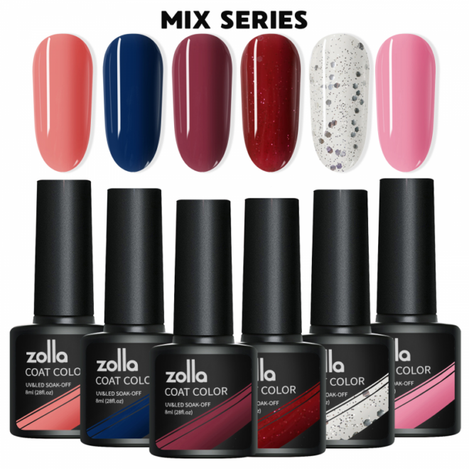 Set 6 Oje Semipermanente Zolla 8ml - Mix Series