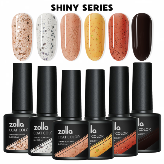 Set 6 Oje Semipermanente Zolla 8ml - Shiny Series
